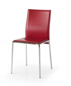 Sedia metallo rivestita rosso
