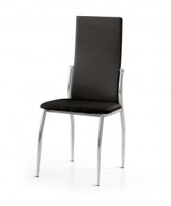 Sedia rivestita nero con base metallo