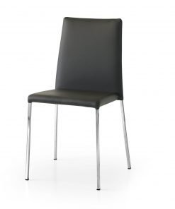 Sedia rivestita nero gamba quadrata